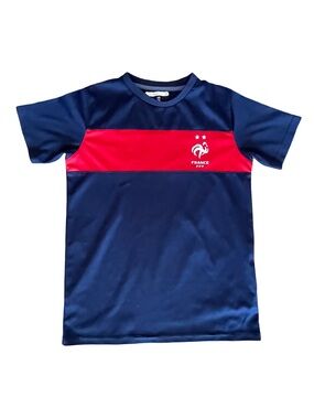 Weeplay France FFF Youth Soccer Jersey Navy Red Athletic Shirt